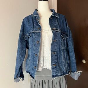 90s Denim Jacket with Distressed Hem
